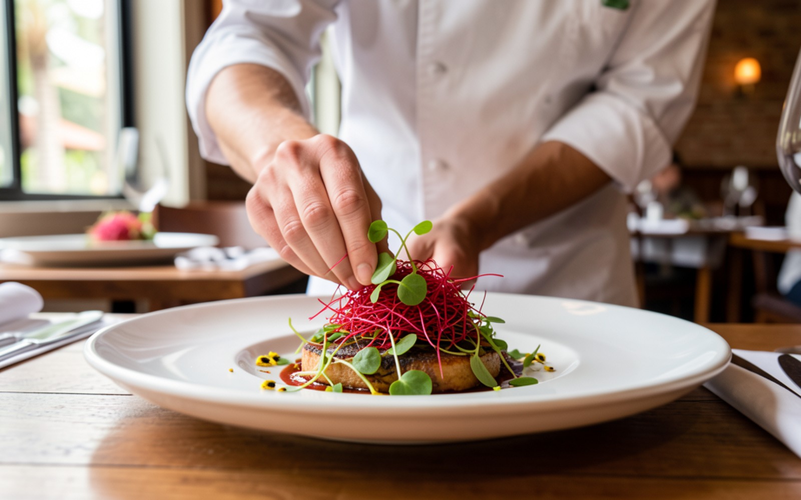 En platos de chef con microgreens EcoBites